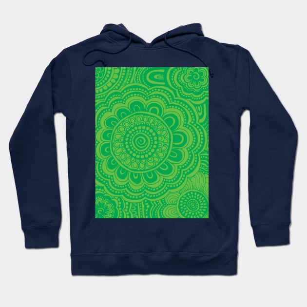 Lime Green Anemone Flowers Hoodie by AmyMinori